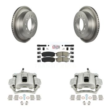 Rear Disc Brake Caliper Coat Rotors Semi-Metallic Pad Kit For Toyota 4Runner Lexus GX460 KCG-101194N