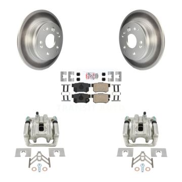 Rear Disc Brake Caliper Coated Rotors And Ceramic Pads Kit For Acura TL Honda Element KCG-101211N