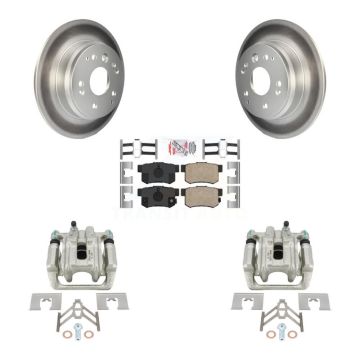Rear Disc Brake Caliper Coated Rotors And Ceramic Pads Kit For Acura TL Honda Element KCG-101212N
