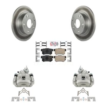 Rear Disc Brake Caliper Coated Rotors And Ceramic Pads Kit For Honda Accord Acura TSX KCG-101214N