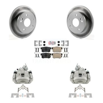 Rear Disc Brake Caliper Coated Rotor And Ceramic Pad Kit For 1998-2002 Honda Accord 3.0L KCG-101215N