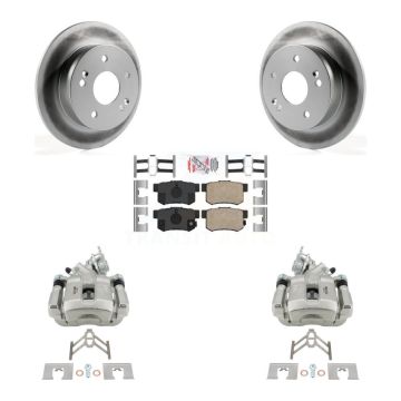 Rear Disc Brake Caliper Coated Rotor And Ceramic Pad Kit For 1998-2002 Honda Accord 3.0L KCG-101216N