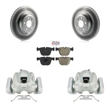Rear Brake Caliper Coat Rotor Semi-Metallic Pad Kit For BMW 750i xDrive 750Li 550i GT B7 KCG-101219N