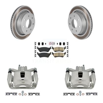 Rear Brake Caliper Coat Rotor Ceramic Pad Kit For 2012-2014 Ford F-150 With 7 Lug Wheels KCG-101224N