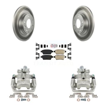 Rear Brake Caliper Coat Rotor Ceramic Pad Kit For Ford Fusion Mazda 6 Lincoln MKZ Zephyr KCG-101227N