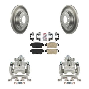 Rear Brake Caliper Coat Rotor Ceramic Pad Kit For Ford Fusion Mazda 6 Lincoln MKZ Zephyr KCG-101228N