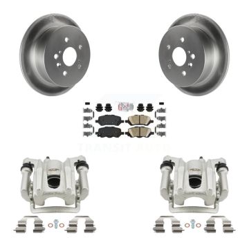 Rear Disc Brake Caliper Coated Rotors And Ceramic Pads Kit For 2009-2016 Toyota Venza KCG-101233N