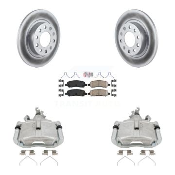 Rear Disc Brake Caliper Coated Rotors And Ceramic Pads Kit For 2013-2016 Dodge Dart KCG-101235N