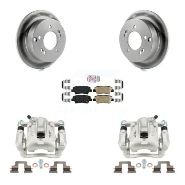 Rear Disc Brake Caliper Coat Rotor And Ceramic Pad Kit For 2009-2010 Hyundai Sonata 2.4L KCG-101241N