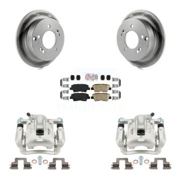 Rear Disc Brake Caliper Coat Rotor And Ceramic Pad Kit For 2009-2010 Hyundai Sonata 2.4L KCG-101242N