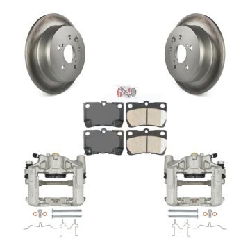 Rear Brake Caliper Coat Rotor Ceramic Pad Kit For Lexus IS250 Base With Sport Suspension KCG-101246N