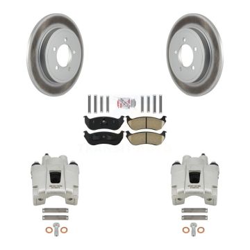 Rear Disc Brake Caliper Coat Rotor Ceramic Pad Kit For Ford Explorer Mercury Mountaineer KCG-101247N