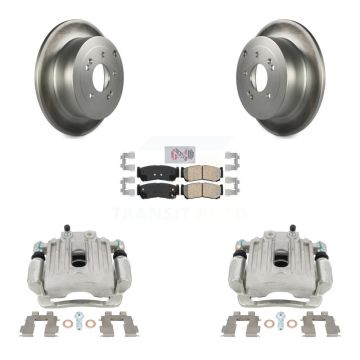 Rear Disc Brake Caliper Coated Rotors And Ceramic Pad Kit For 2007-2009 Hyundai Santa Fe KCG-101254N