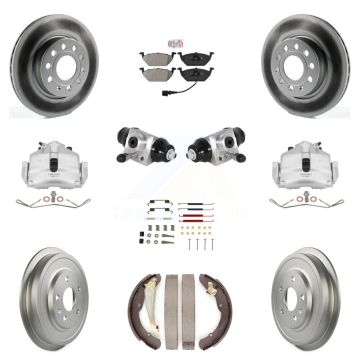 Front Rear Brake Caliper Coat Rotor Drum Semi-Metallic Pad Shoes Cylinder Kit (11Pc) For KCG-101265N