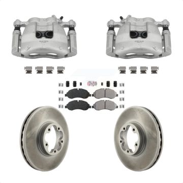 Front Disc Brake Caliper Coated Rotors And Semi-Metallic Pad Kit For Ford Transit-350 HD KCG-101446N