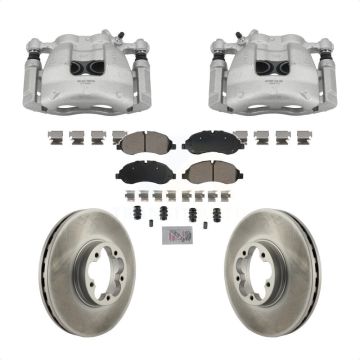 Front Disc Brake Caliper Coated Rotors And Semi-Metallic Pad Kit For Ford Transit-350 HD KCG-101448N