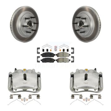 Front Brake Caliper Coat Rotors Semi-Metallic Pad Kit For Ford F-150 Lincoln Mark LT RWD KCG-101455N