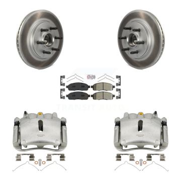 Front Brake Caliper Coat Rotors Semi-Metallic Pad Kit For Ford F-150 Lincoln Mark LT RWD KCG-101456N