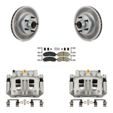 Front Disc Brake Caliper Coated Rotors And Ceramic Pad Kit For 2010-2011 Ford Ranger RWD KCG-101460N
