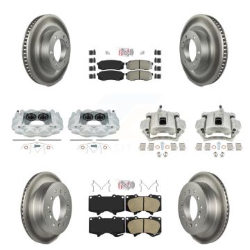 Front Rear Brake Caliper Coat Rotors Ameribrakes Pad Kit (10Pc) For Toyota 4Runner Lexus KCG-101469N