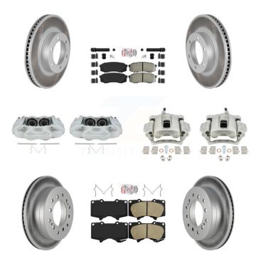Front Rear Brake Caliper Coat Rotor Ameribrakes Pad Kit (10Pc) For 2003-2009 Lexus GX470 KCG-101471N