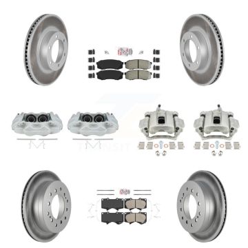 Front Rear Brake Caliper Coat Rotor Ameribrakes Pad Kit (10Pc) For 2003-2009 Lexus GX470 KCG-101474N