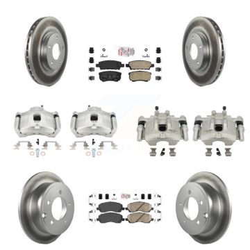 Front Rear Brake Caliper Coat Rotors Ceramic Pad Kit (10Pc) For Jeep Patriot Compass 200 KCG-101479N