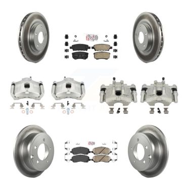 Front Rear Brake Caliper Coat Rotors Ceramic Pad Kit (10Pc) For Jeep Patriot Compass 200 KCG-101480N