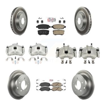 Front Rear Brake Caliper Coat Rotors Ceramic Pad Kit (10Pc) For Jeep Patriot Compass 200 KCG-101482N