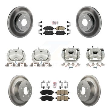 Front Rear Disc Brake Caliper Coated Rotors And Ceramic Pad Kit (10Pc) For Nissan Altima KCG-101508N