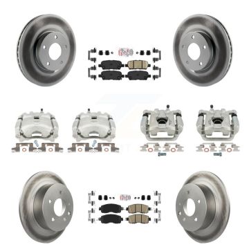 Front Rear Disc Brake Caliper Coated Rotors And Ceramic Pad Kit (10Pc) For Nissan Altima KCG-101509N