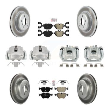 Front Rear Brake Caliper Coat Rotor And Semi-Metallic Pad Kit (10Pc) For BMW 528i xDrive KCG-101511N