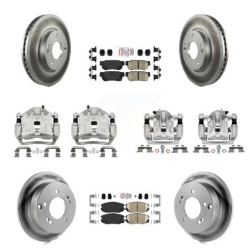 Front Rear Disc Brake Caliper Coat Rotors Ceramic Pad Kit (10Pc) For Hyundai Sonata 2.4L KCG-101513N