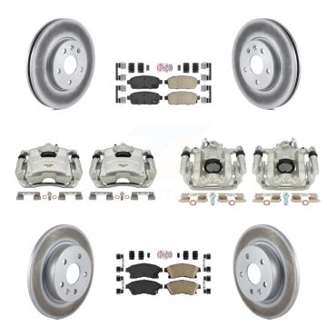 Front Rear Brake Caliper Coat Rotor & Ceramic Pad Kit (10Pc) For Chevrolet Cruze Limited KCG-101516N