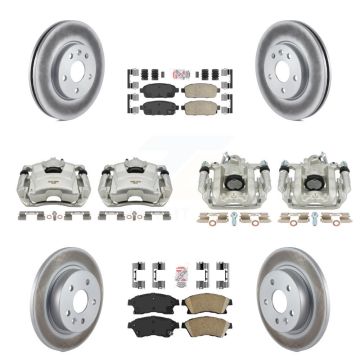 Front Rear Brake Caliper Coat Rotor & Ceramic Pad Kit (10Pc) For Chevrolet Cruze Limited KCG-101517N