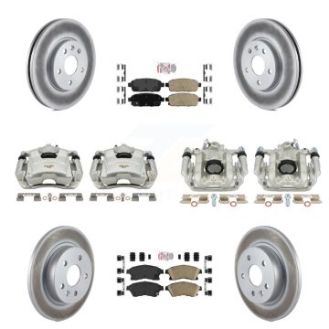 Front Rear Brake Caliper Coat Rotor & Ceramic Pad Kit (10Pc) For Chevrolet Cruze Limited KCG-101518N