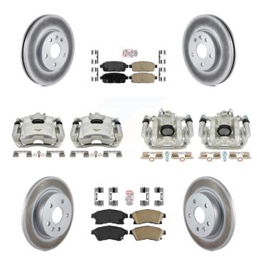 Front Rear Brake Caliper Coat Rotor & Ceramic Pad Kit (10Pc) For Chevrolet Cruze Limited KCG-101519N