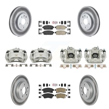 Front Rear Brake Caliper Coat Rotor Ceramic Pad Kit (10Pc) For 13 Chevrolet Cruze LT/LTZ KCG-101520N
