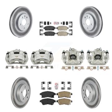 Front Rear Brake Caliper Coat Rotor Ceramic Pad Kit (10Pc) For 13 Chevrolet Cruze LT/LTZ KCG-101521N