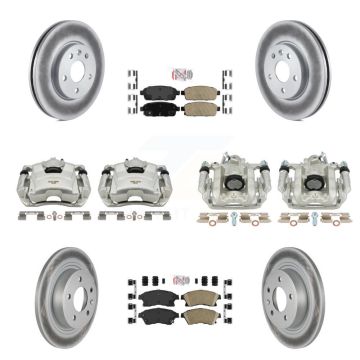 Front Rear Brake Caliper Coat Rotor Ceramic Pad Kit (10Pc) For 13 Chevrolet Cruze LT/LTZ KCG-101522N