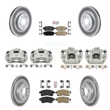 Front Rear Brake Caliper Coat Rotor Ceramic Pad Kit (10Pc) For 13 Chevrolet Cruze LT/LTZ KCG-101523N