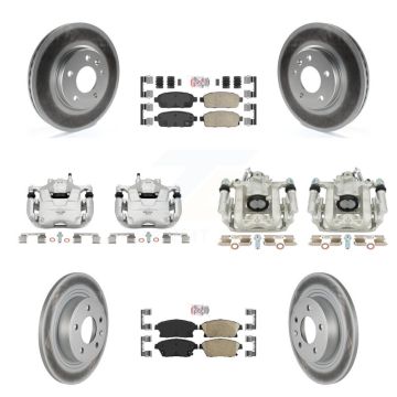 Front Rear Brake Caliper Coat Rotor & Ceramic Pad Kit (10Pc) For Chevrolet Cruze Orlando KCG-101525N
