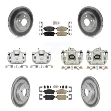 Front Rear Brake Caliper Coat Rotor & Ceramic Pad Kit (10Pc) For Chevrolet Cruze Orlando KCG-101526N