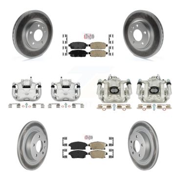 Front Rear Brake Caliper Coat Rotor & Ceramic Pad Kit (10Pc) For Chevrolet Cruze Orlando KCG-101527N