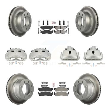 Front Rear Disc Brake Caliper Coat Rotor Semi-Metallic Pad Kit (10Pc) For Dodge Ram 1500 KCG-101556N
