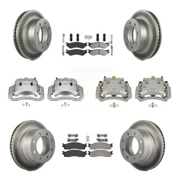 Front Rear Brake Caliper Coat Rotor Semi-Metallic Pad Kit (10Pc) For Dodge Ram 3500 2500 KCG-101566N