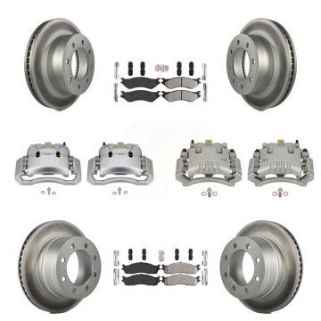 Front Rear Brake Caliper Coat Rotor Semi-Metallic Pad Kit (10Pc) For Dodge Ram 3500 2500 KCG-101567N