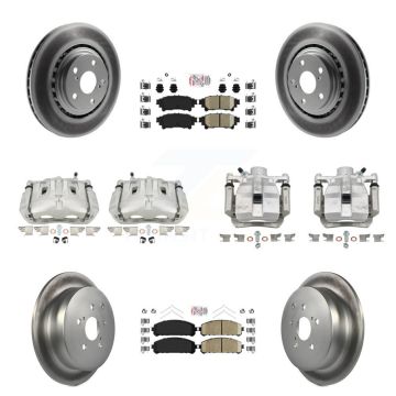 Front Rear Brake Caliper Coat Rotor Ceramic Pad Kit (10Pc) For Toyota Sienna Lexus RX350 KCG-101578N