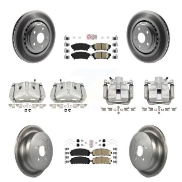 Front Rear Brake Caliper Coat Rotor Ceramic Pad Kit (10Pc) For Toyota Sienna Lexus RX350 KCG-101580N