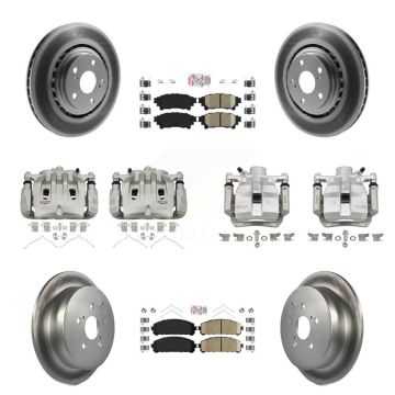 Front Rear Disc Brake Caliper Coat Rotor & Ceramic Pad Kit (10Pc) For Lexus RX350 RX450h KCG-101583N